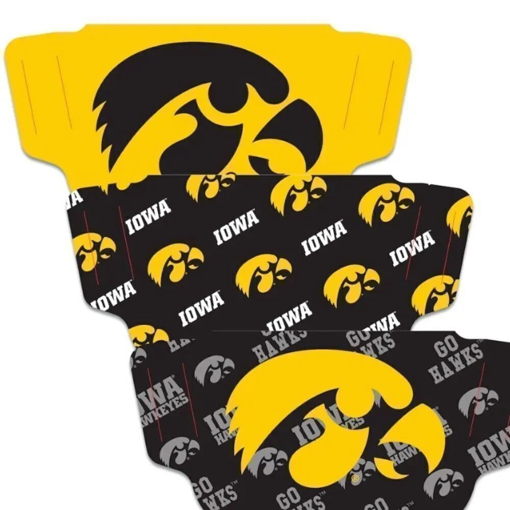 New in Package Iowa Hawkeyes Face Covering Face Mask Masks Set of 3